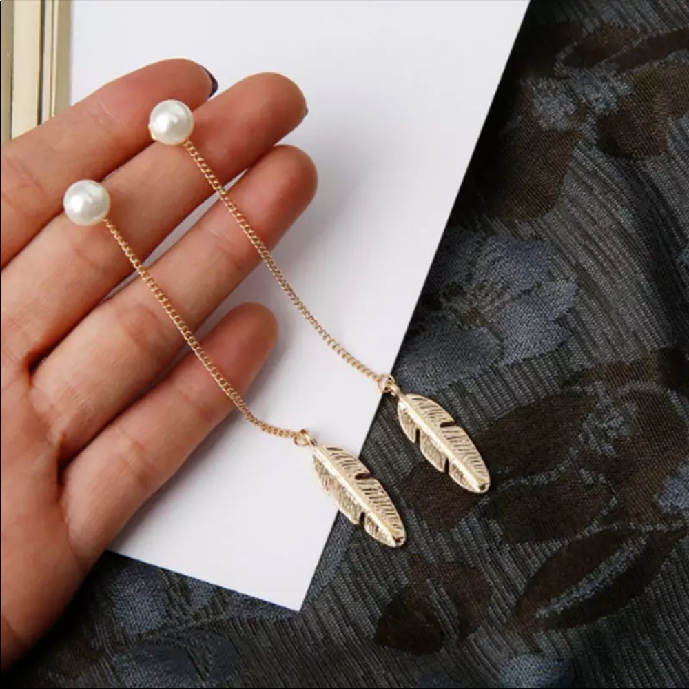 New Long Metal Chain Tassel Simulated-pearl Drop - Picture 7 of 7